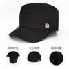 Gorra de Lana de Moda para Hombre para Otoño e Invierno, Gorra Plana Trendy Estilo Coreano para Adultos Mayores, Gorra de Visera de Pato con Protección para los Oídos