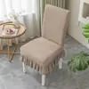 Funda de silla de jacquard polar transfronteriza, funda de silla elástica de una pieza engrosada para hoteles, restaurantes y uso doméstico, funda de taburete anti-manchas