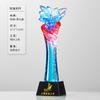 Produção de troféus de vidro direto da fábrica gravação gratuita troféu de cristal presente souvenir troféu de premiação em estoque