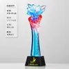 Vendas Diretas da Fábrica Produção de Troféus de Vidro Personalizados Gravação Gratuita Troféu de Cristal Presente Lembrança Troféu de Premiação Agora