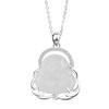 Colar Buda Maitreya de Prata Esterlina S925 Diamante Calcedônia Branca Novo Chinoiserie Simples Luxo Acessível Requintada Estátua de Buda Jade Corrente Clavicular