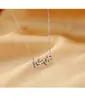 Dz Coroa de Cristal LOVE Colar de Zircônia Feminino Nicho Exquisito Estilo Coreano Temperamento Luxo Leve High-End Versátil Corrente para Clavícula