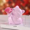 Muñeco Oso Pequeño Flor Eterna Luz de Noche Base Luminosa Escritorio Luz Creativa de Atmósfera Adorno como Regalo para Novias