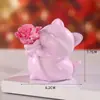 Luz de Noche de Flor Eterna Rosa Transfronteriza Oso Violento de Dibujos Animados Creativo Adorno de Decoración de Escritorio para el Hogar Regalo del Día de San Valentín