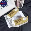 Nuevos Zapatos de Lona para Mujer de Comercio Exterior Primavera/Verano Caña Baja Versátiles Suela Gruesa Slip-On Zapatillas Casuales para Estudiantes Transfronterizo