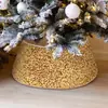 Falda para árbol de Navidad, Decoraciones de Navidad, Cubierta para base de árbol de Navidad, Falda para árbol de terciopelo con elfo de lentejuelas tridimensional, Estampado tridimensional