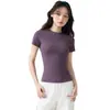 Conjunto de camiseta deportiva de manga corta para mujer, secado rápido, corte ajustado, para yoga, running, Pilates y entrenamiento de fitness