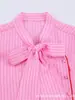Comercio Electrónico Transfronterizo Ropa de Mujer 2026 Verano Nuevo Moda Europea Americana Camisa Rayada con Lazo Top 3076828