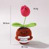 Muñeco de papa positivo de lana tejido a mano terminado, adornos de maceta tejidos, flores artificiales de energía positiva tejidas al crochet y plantas verdes