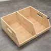 Caja de Almacenamiento de Frutas de Bambú y Madera en Stock, Caja de Almacenamiento de Alimentos Compartimentada para Escritorio, Estante Organizador de Verduras y Condimentos para Cocina