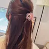 Presilha Lateral Florada Elegante em Forma de Coração com Strass, Presilha de Franja de Alta Qualidade, Acessório de Cabelo para Meio Preso na Parte de Trás da Cabeça, Pequena Presilha de Garra