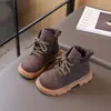 Botas Martin Infantis Estilo Britânico Retrô Camada Única 2026 Outono Novo Estilo Unissex Casual Solado Macio Botas Amarelas Grandes Botas Curtas