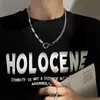 Versión Coreana Ins Tendencia Fresco Mosaico Negro Corazón Celebridad de Internet Colección de Collares Diseño de Nicho Cadena de Sudadera Personalizada Gargantilla