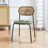 Rattan Hogar Hierro Forjado Silla de Comedor Oficina Respaldo Taburete Rojo Neto Retro Estudio Sala de Estar Casa de Huéspedes Silla de Comedor Balcón