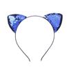 Diadema Popular de Orejas de Gato de un Solo Lado Transfronteriza, Diadema Reversible de Lentejuelas Hecho a Mano, Dulce Accesorio para el Cabello de Tela para Niños, Venta al por Mayor