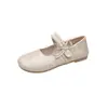 Impresionantes Zapatos Franceses Mary Jane para Mujer 2026 Otoño Nuevo Estilo Moño de Perla Bailarinas Suela Suave Boca Baja Zapatos de Salón