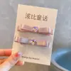 Pinza para el Cabello Rosa Champaña Estilo Coreano con Forma de Corazón y Lazo, Pinza para Flequillo, Goma para el Cabello, Banda Elástica, Accesorio para el Cabello Infantil