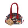 Nova Bolsa de Mão Retrô Cor Contrastante Maillard Feminina Urso Fofo Gatinho Textura Para o Trabalho Moda Bolsa Transversal