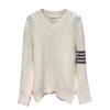 TIME BREATHE TB Twist Sweater Novo decote em V preguiçoso solto engrossado suéter de gola alta para homens e mulheres
