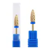 Especial em estoque para cabeça de moagem de aço de tungstênio de unha, cabeça de moagem de aço de tungstênio dourado em forma de bala de milho, máquina de moagem elétrica
