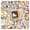 62 Piezas de Sanrio Gourmet Hello Kitty Dibujos Animados Lindos de Aspecto Elegante Juguetes Pegatinas Decorativas DIY para Funda de Teléfono Móvil