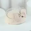 Boina Nueva de Lana para Mujer Estilo Francés Otoño e Invierno Malla Retro Lazo Venta al por Mayor Sombrero de Recepción Sombrero de Azafata