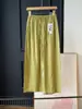 Calça de Seda Menta Fresca para o Verão 100% Liocel Fina Fluida Casual Calça Reta Cropped para Mulheres H062605