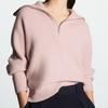 Otoño e Invierno Nuevo Tejido de Punto de Cuello Abierto para Mujer Europeo y Americano Retro Rayado Suelto Commuter Cremallera Solapa Grande Suéter Pulóver