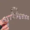 Pinza para el Cabello Vintage Elegante con Perlas Pesadas y Strass Completo Pinza de Tiburón Grande para Peinados Altos Pasador con Sujeción Fuerte 2026 Nuevo Accesorio para el Cabello de Tendencia