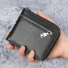 Popular Cartera Retro para Hombre Corta Estudiante Ranuras Múltiples para Tarjetas Gran Capacidad Billetera con Cremallera para Monedas Portatarjetas Cartera Suave