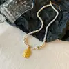 Colar Banhado a Ouro para Mulheres, Pingente Versátil de Moda Vintage com um Design de Alto Padrão Corrente para Suéter Acessório de Roupa