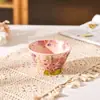 Juego de Vajilla de Cerámica con Forma de Flor, Juego de Platos, Plato de Mesa para el Hogar, Palillos, Cuchara, Plato Hondo, Juego de Vajilla de Cerámica Esmaltada