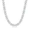 Prata S925 Hip-Hop Europeu e Americano Corrente Cubana Espinhosa de 8 Caracteres Cheia de Diamante Moissanite Colar Design DIY Colar Moderno