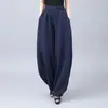 Pantalones de Meditación Holgados de Algodón Imitación Algodón y Lino de Verano Estilo Chino Retro, Pantalones de Tai Chi, Pantalones Harem, Pantalones de Mujer con Diseño de Pantalones Linterna