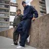 Moletom com Capuz de Manga Longa Harajuku Hip Hop Padrão de Letras Personalizado Unissex Outono Inverno Calça Longa Casual Larga de Perna Larga Americana