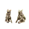 Latón Kirin Volador Yuanbao Par de Kirins Decoración Vintage para el Hogar Escritorio de Oficina Mascota de Té Artesanías Adornos