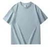 Camiseta de Color Sólido con Cuello Redondo Estampada con Logo Publicidad Camisa Cultural Algodón Puro Hombro Caído Cuello Redondo Manga Corta Ropa de Trabajo Uniforme de Clase DIY
