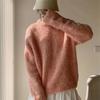 Suéter Pulóver de Color Sólido con Cuello Redondo para Mujer 2025 Otoño/Invierno Nuevo Estilo Coreano Holgado Tejido Perezoso