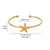 Serie Oceánica Chapado en Oro de 18 Quilates Acero Inoxidable Brazalete Abrible Forma de Estrella de Mar y Concha Estilo Vacacional Pulsera Personalizada Transfronterizo