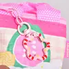 Mini Bolsa de Palha Tecida com Estampa de Desenho Animado Fofo Personalizada, Bolsa para Guardar Fones de Ouvido Bluetooth, Porta-Moedas Compacto Portátil