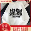 Moletom com Capuz Estampado Stranger Things Blusa com Forro de Lã Moletom com Capuz Comércio Transfronteiriço