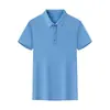 Camisa Polo de Manga Corta Elástica de Algodón-Modal Spandex Procesamiento Tejido Estampado Camisa Publicitaria Ropa de Trabajo Personalización Estampado de Logo
