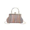 Bolso de mano tejido de color, nuevo estilo de primavera y verano de 2023, bolso de hombro tipo mensajero popular de este año, bolso de cadena, bolso de mujer.