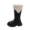 Botas Infantis Botas de Menina Inverno 2026 Novo Estilo Botas Longas Estilo Coreano Estilo Britânico Botas Chelsea Botas de Cano Alto para Menina Pequena