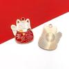Surtido de 20 accesorios de joyería DIY, colgante de aleación de dragón de dibujos animados con forma de gota de aceite, personaje fu, gato de la suerte, pendientes, llavero