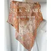 Lenço de Seda Xili Leve e Versátil para Mulheres, Lenço de Seda de Amora para Primavera e Verão, Lenço Decorativo Multifuncional para Pescoço, Lenço Quadrado