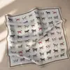 Pañuelo de Seda 70, Pañuelo de Alta Gama, Pañuelo de Seda Simulada, Pañuelo Dulce para Mujer, Pañuelo Coreano con Estampado de Rayas y Lunares