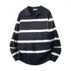 Camisa polo, suéter de punto de manga larga, para hombre, con rayas de gaviota, cuello en V, tejido de ochos, estilo old money, venta al por mayor de fábrica transfronteriza
