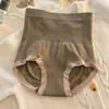 Pantaletas invisibles de control de abdomen y realce de glúteos para otoño e invierno para mujer, talla grande, de cintura alta, transpirables, tipo bikini
