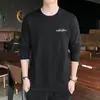 Nueva Camiseta de Manga Larga para Hombre Otoño 2024 Moda Estampado de Moda Casual Juventud Hombre Cuello Redondo Camisa de Otoño Ropa de Primavera y Otoño para Hombre